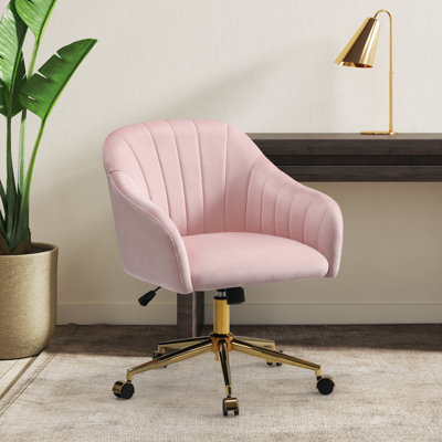 Chaise de bureau rembourrée en velours Farrah