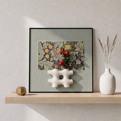 Boîte murale décorative botanique avec vase dimensionnel