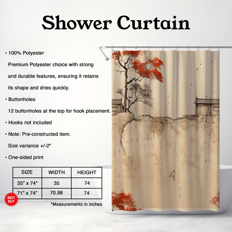 Rideau de douche Classic Wall - Premium, H 74 po x l 71 po