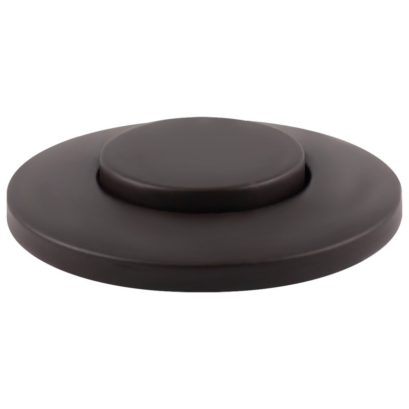 Sink Top Waste Disposal Air Switch and Single Outlet Control Box - Flush Button, Oil Rubbed Bronze