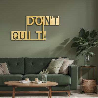 «Don't Quit» - Motivation, citation moderne, décoration murale abstraite, décoration suspendue, décoration murale en métal