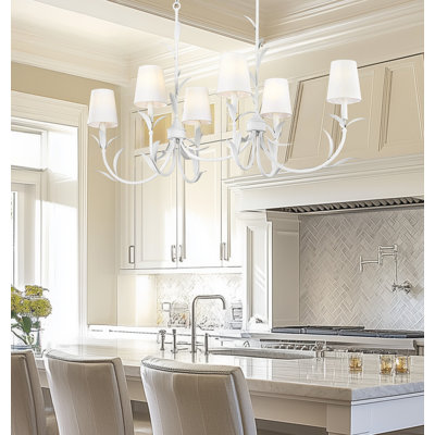 Aslin Textured White 6 Light Linear Chandelier