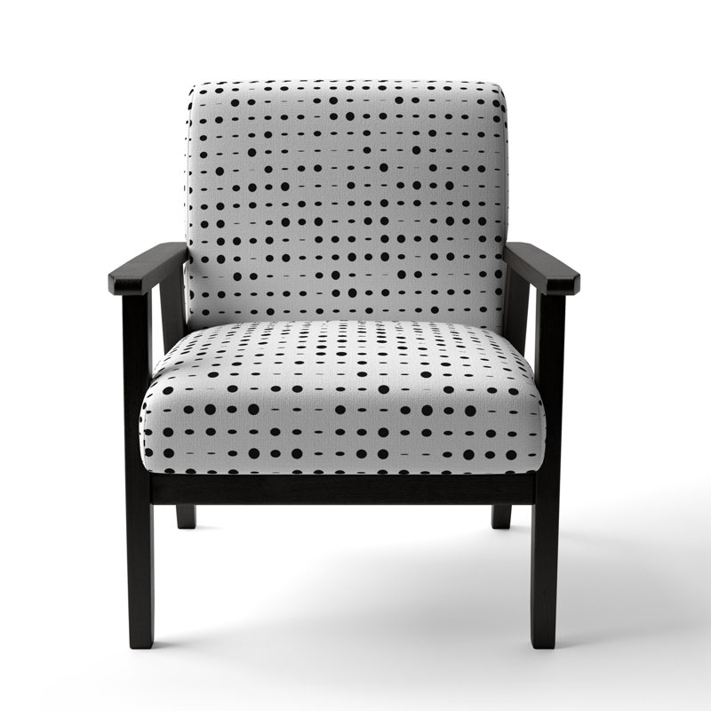 Fauteuil d'appoint rembourré à motifs Black Circle Dots