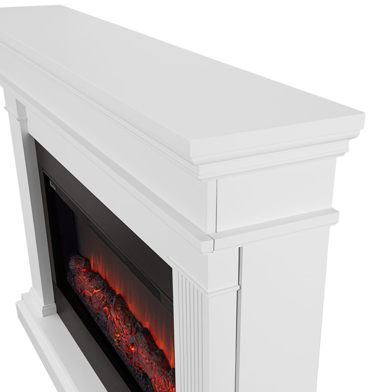 Beau 59" Landscape Electric Fireplace by Real Flame, White, Standard