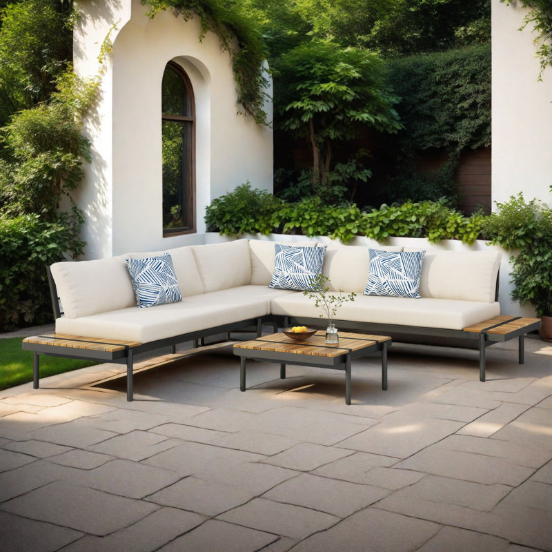 4 Piece Sectional Seating Group with Cushion