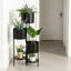 Support à plantes à 6 niveaux avec pots et tablettes intégrés, support à fleurs autoportant en métal pour le rangement décoratif intérieur et extérieur