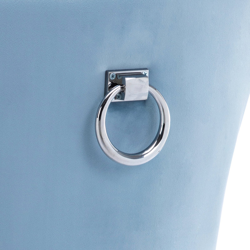 Chaises de salle à manger rembourrées en velours avec pieds en acier inoxydable, Bleu pâle