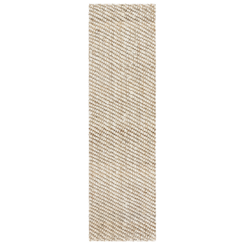 Natural Fiber Handwoven Jute Abstract Rug, Runner 2'3" x 8'