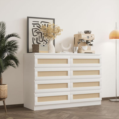 Commode de chambre blanche 8 tiroirs