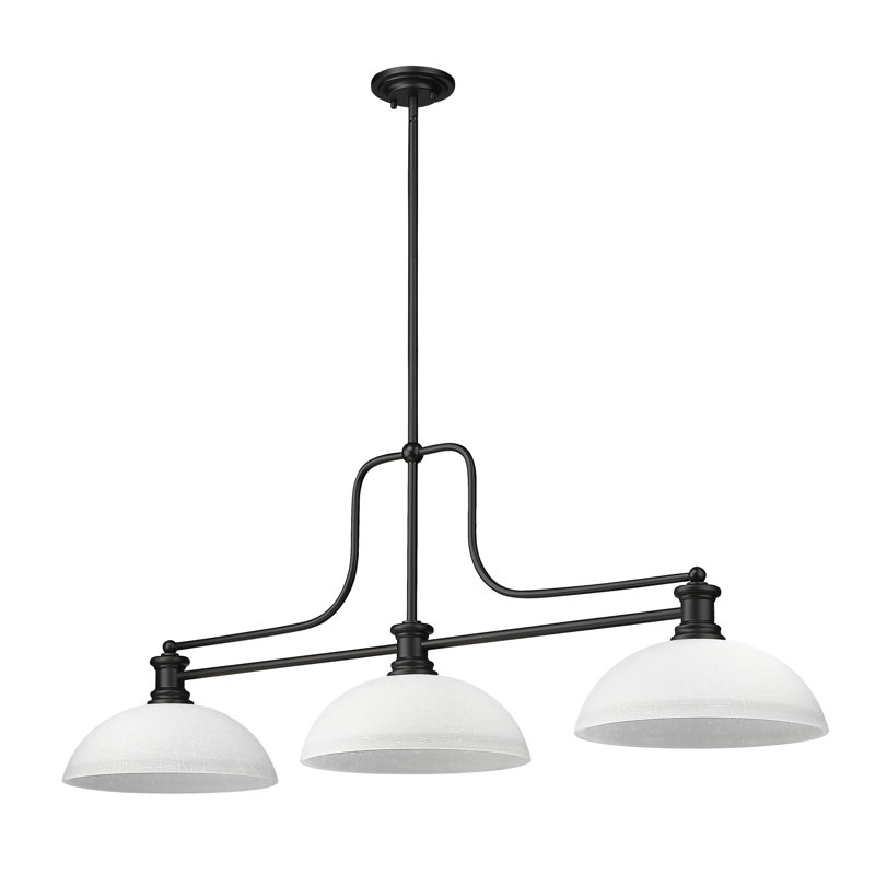 Lustre linéaire moderne à 3 lumières Eraste, Lin blanc