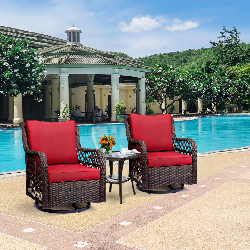 Ensemble de chaise en rotin Summer, Rouge