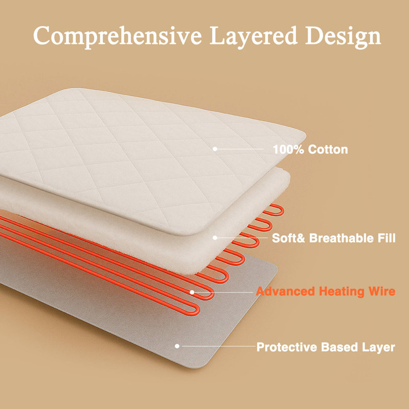 Beautyrest Cotton Deep Pocket Heated Mattress Pad-20 Heat Settings, King