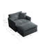 Fauteuil club en chenille - siège rembourré gris