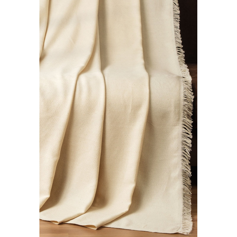 Jeté en coton Haika, Crème