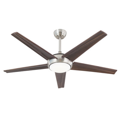 52-Inch 5-Blade Solid Wood Ceiling Fan Light Kit