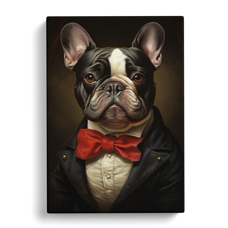 French Bulldog Classicism Art - Wrapped Canvas, 50cm H x 35cm W x 3cm D