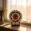 Horloge de bureau et lampe de table en verre coloré Tiffany