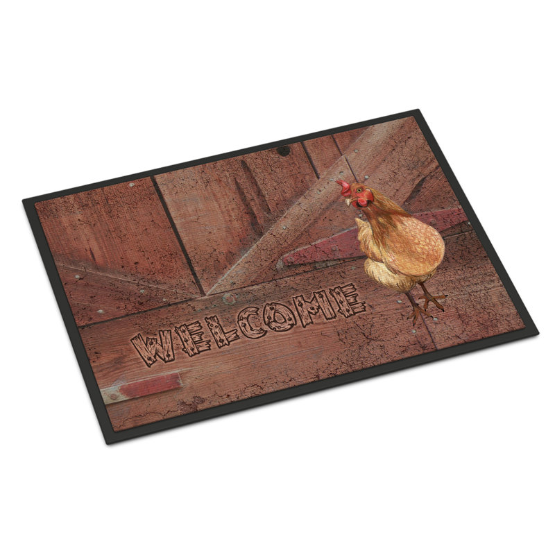 Paillasson d’intérieur antidérapant de poule derron, Rectangle 1 pi 6 po x 2 pi 3 po