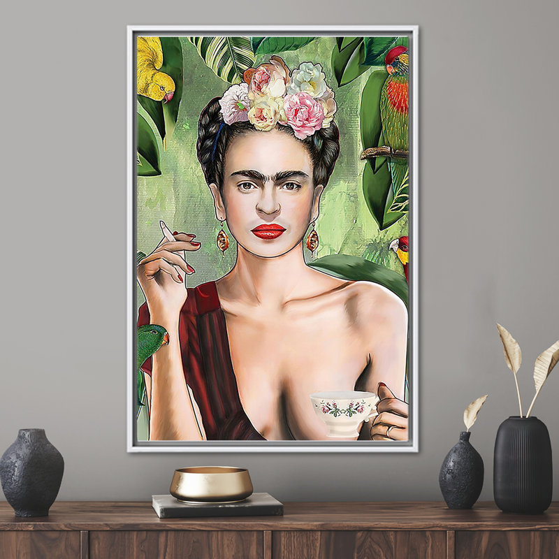 Print on Canvas, 70 cm H x 100 cm W, White, Framed Print without Mat