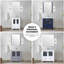 54 po Meuble-lavabo simple gris foncé avec armoires latérales, comptoir en céramique blanche, structure en bois massif, fermeture en douceur, 8 tiroirs et 1 armoire de rangement, plateau de travail, pré-percé