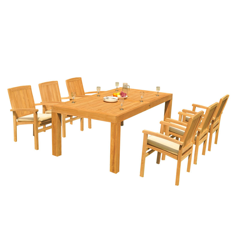 Canberra Outdoor 7 - Piece Teak Dining Set