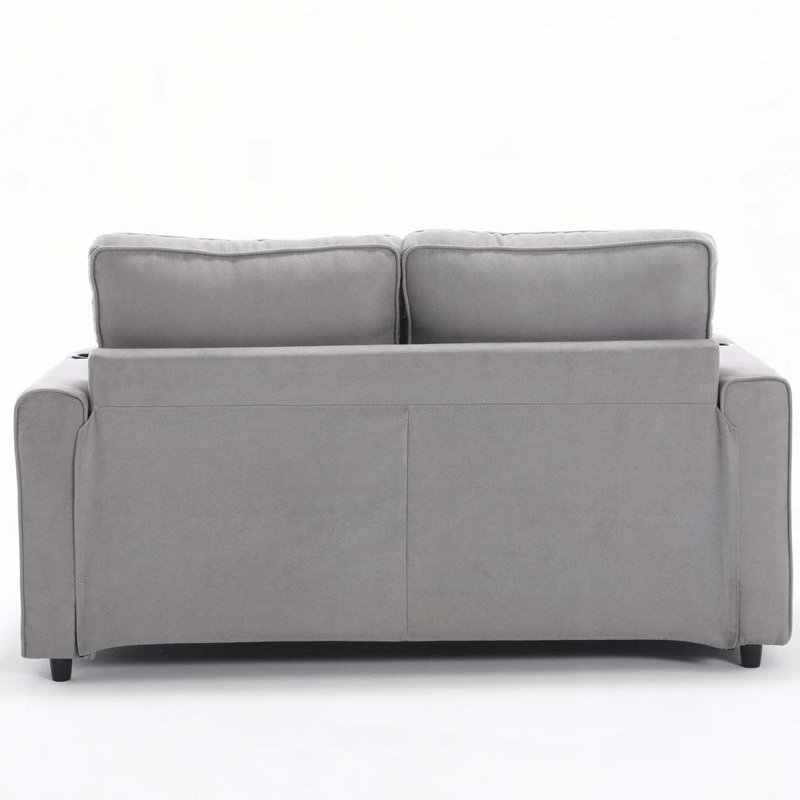 Ebern Designs Upholstered Tufted Loveseat with Pull Out Sleeper ...