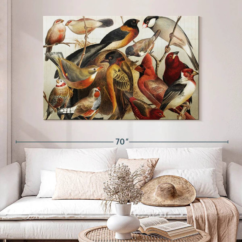 Collection d'oiseaux botaniques Brampt II, H 34 po x l 51 po