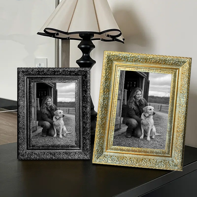 Cadre photo décoratif doré antique 3 pièces 8 po x 10 po avec changement de photo, Or antique, 3, 8" W x 10" H