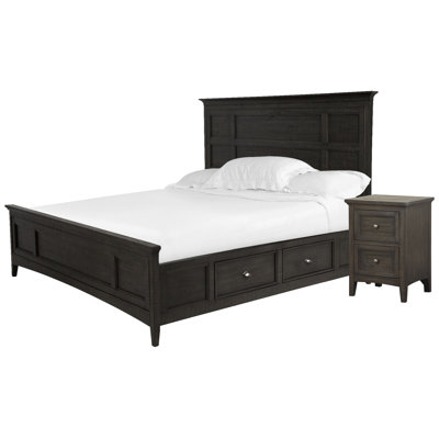 Liz California King Panel Storage Bed With Small Nightstand