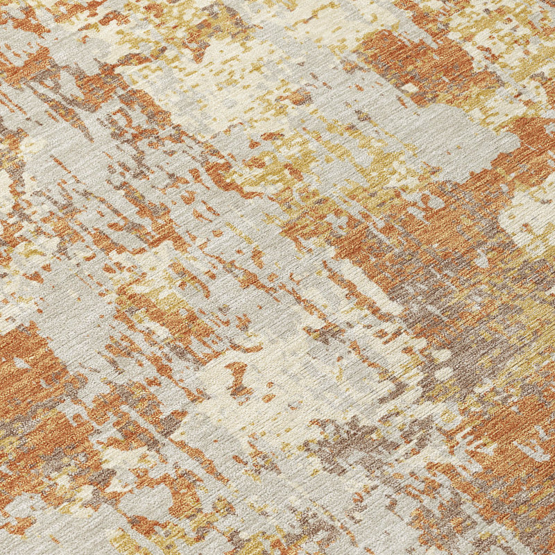 Tapis intérieur / extérieur orange Caelan , 8 pi x 10 pi