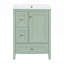 Meuble-lavabo moderne avec rangement spacieux et tablettes réglables en bois aggloméré durable et en bois d'hévéa-426539816