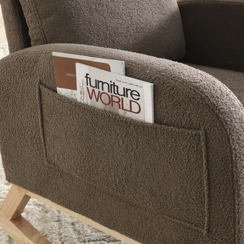 Chaise berçante moderne avec accoudoirs de salon et dossier haut