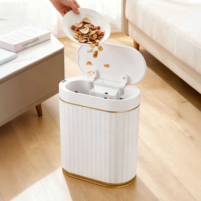 Plastic Motion Sensor Waste Bin, Gold, 7L