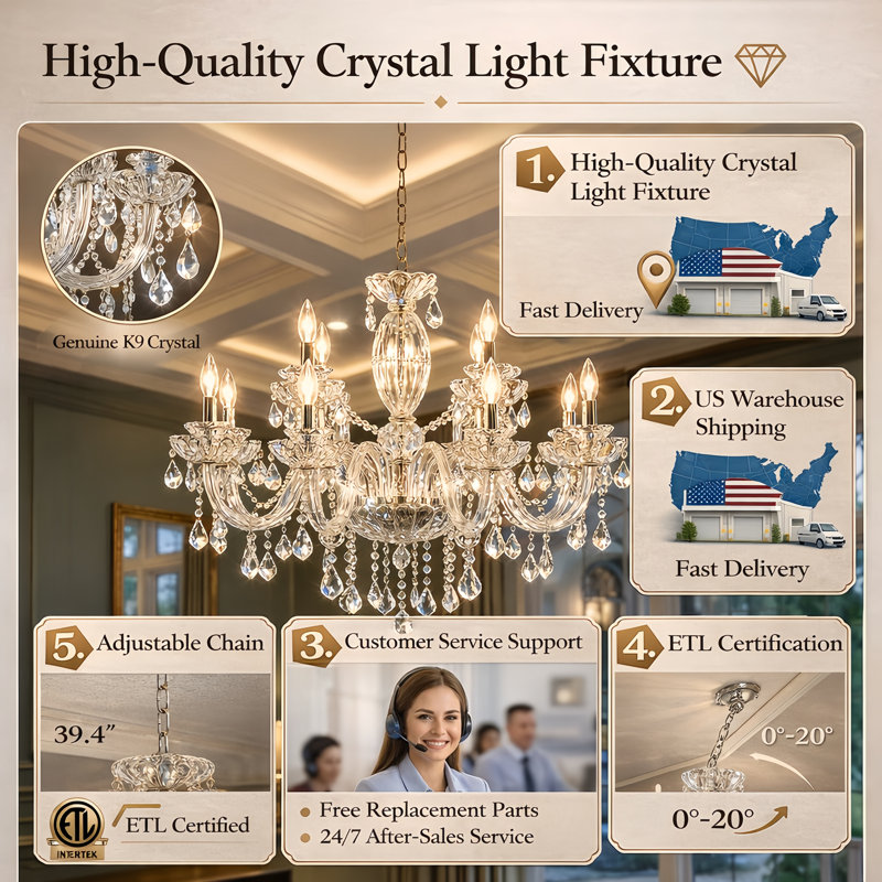 Mondeja 12-Light Crystal Chandelier