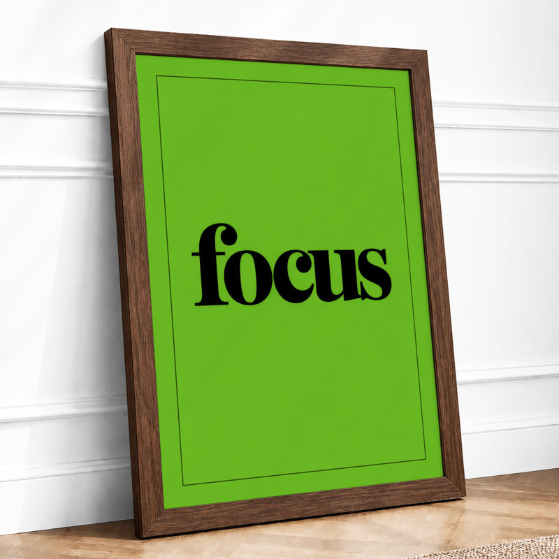 Focus Typography - Framed Print, A2 - 59.4 x 42.0 cm, Walnut