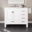 London Meuble-lavabo simple avec comptoir en quartz de Carrare et lavabo encastré en porcelaine-112460348