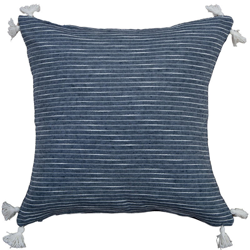Cotton Blend Throw Pilow, Blue, Down Blend