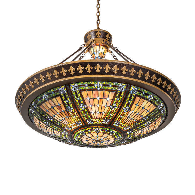 38" Wide Fleur-De-Lis Inverted Pendant