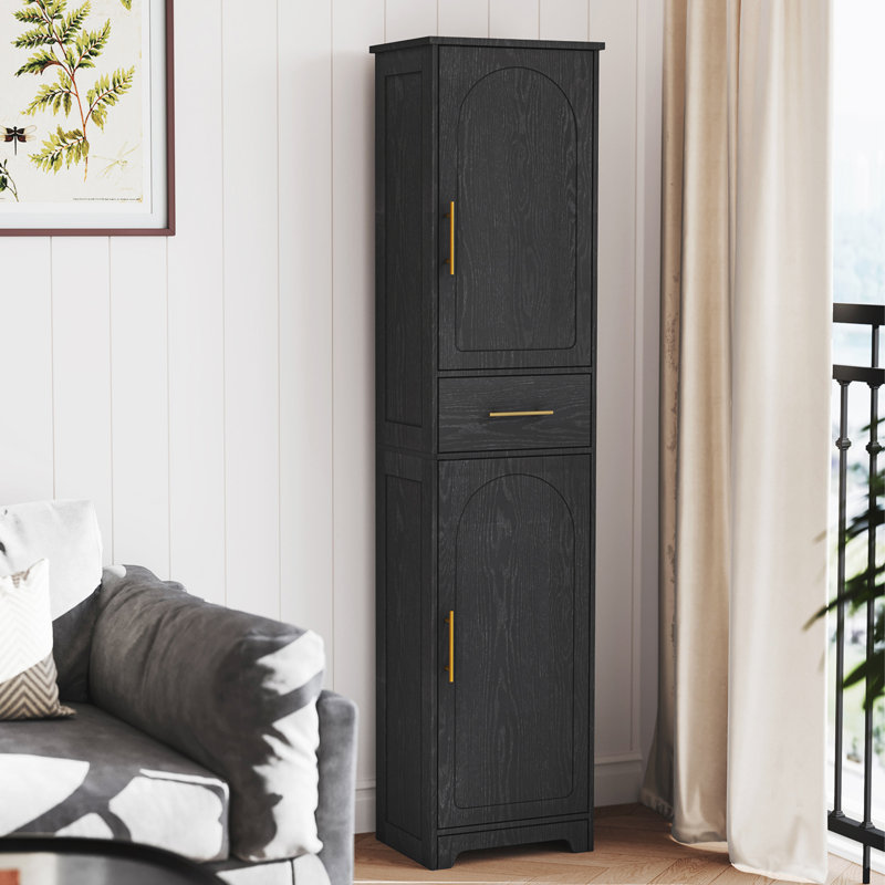 Freestanding Bathroom Cabinet, Black
