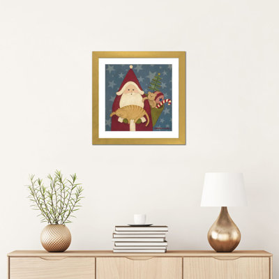 Père Noël - reproduction d'art murale - papier d'art encadré
