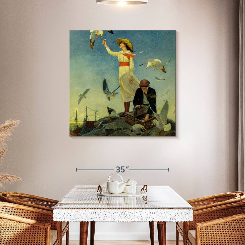 Pique-nique sur une côte rocheuse, 39" H x 39" W