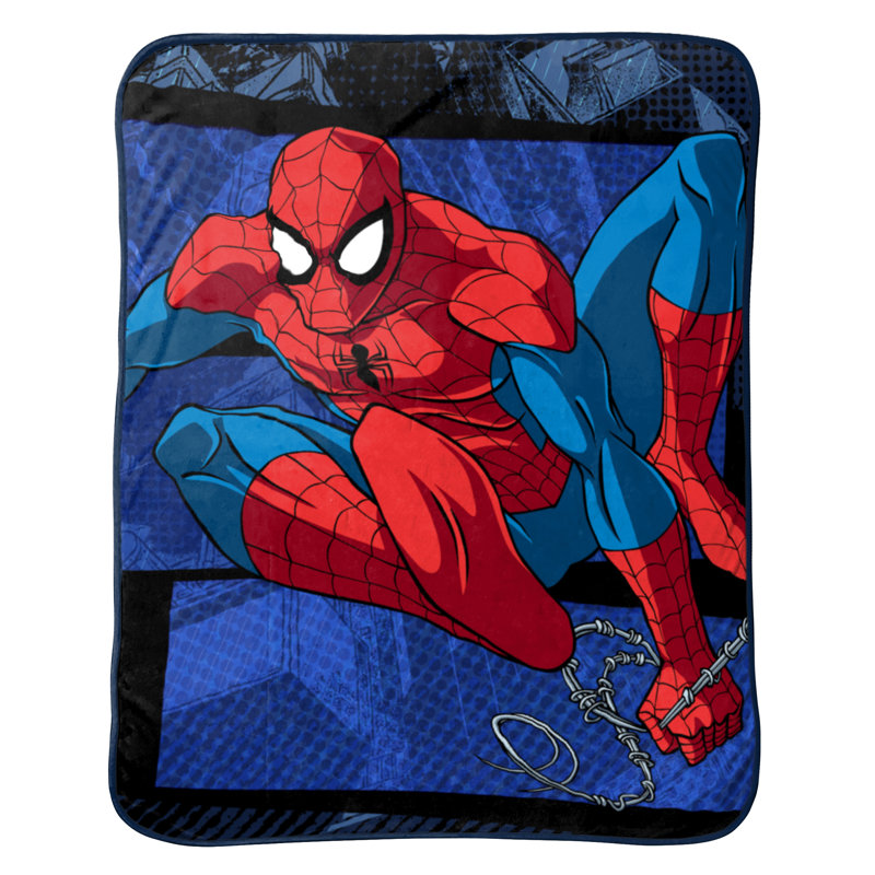 Jeté spiderman burst en peluche Marvel