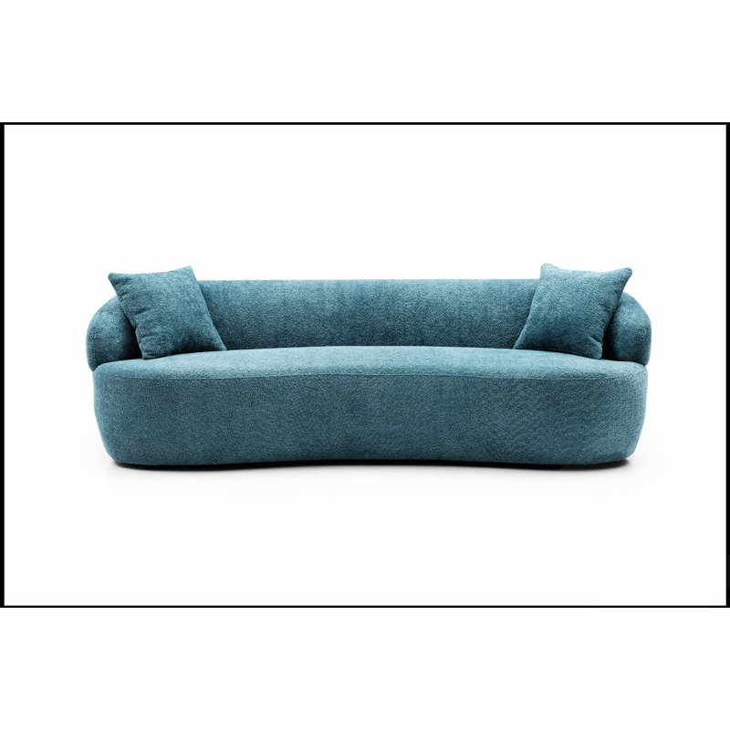 Canapé incurvé, canapé en tissu 3 places Cloud, 4, Bleu clair