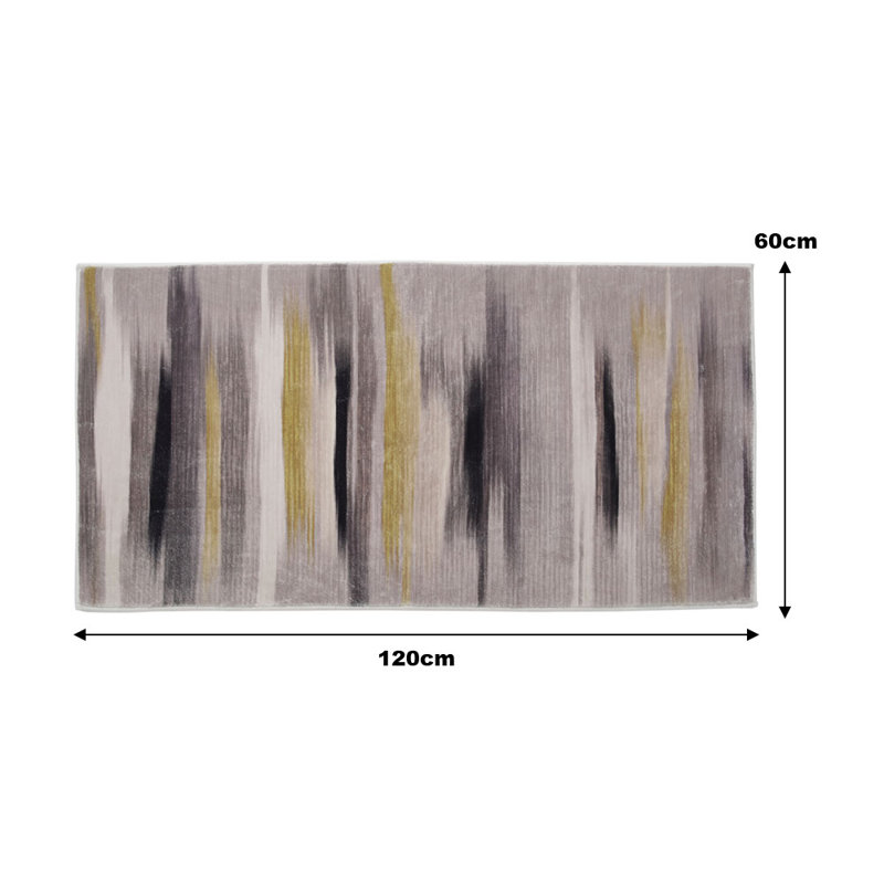 Geometric Shapes Faux Sheepskin 60cm X 120cm Area Rug