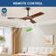  Ventilateur de plafond de 52 pouces avec lumière: 3 pales blanches en ABS de style campagne moderne avec télécommande - DEL à intensité variable, moteur réversible à 6 vitesses, minuterie 2 / 4H pour le salon-130914856-130914860
