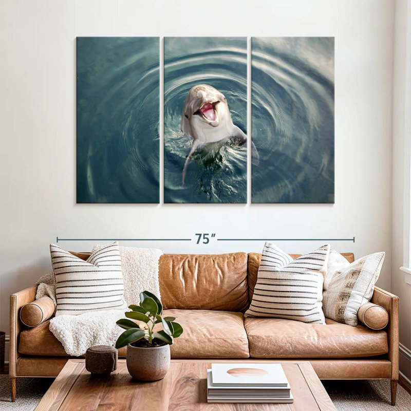 Brampt Excited Dolphin, 42" H x 65" W
