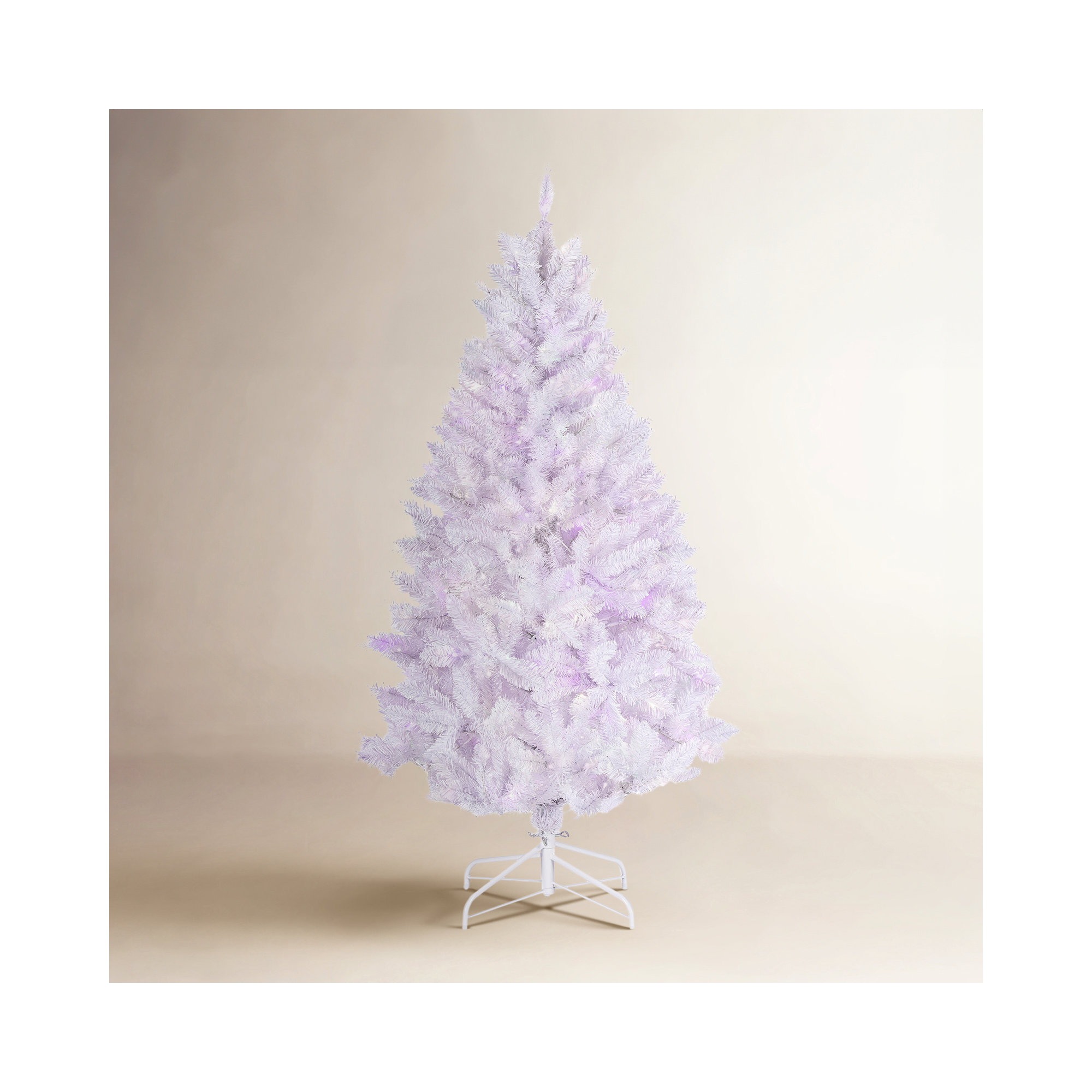 Stunning 5 Foot LED Color Changing White Parkview Pine Christmas Tree