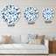 Bleu bleuet avec feuilles vertes II - Horloge murale traditionnelle-60281006
