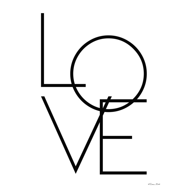 «Love», art textuel sur toile tendue, H 48 po x l 36 po