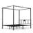 Canopy Bed Frame, Metal Bed Frame With Movable Charging Station, Four-Poster Canopy Bed With Built-In Headboard And Under Bed Storage Space, No Box Spring Needed, Easy Assembly, Black-1712361807
